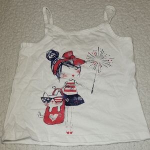Toughskins White Camisole with Red and Blue Graphic